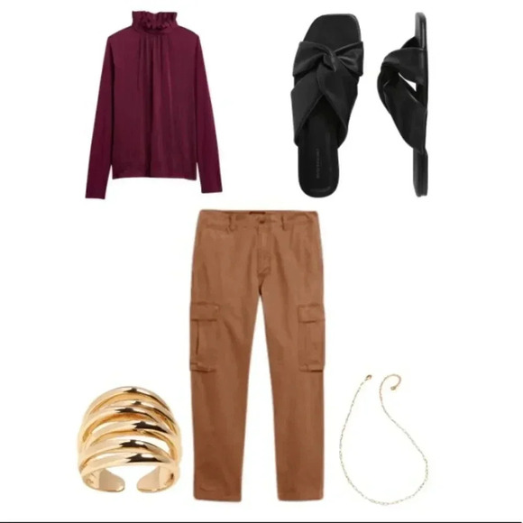 Banana Republic Mixed Media Ruffle Mock-Neck Top - Picture 13 of 14